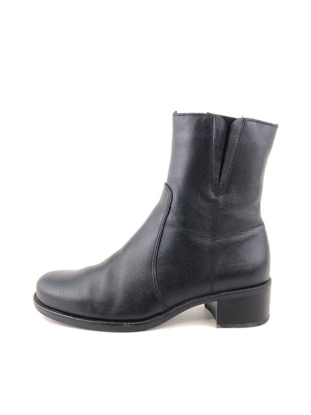 La Canadienne Perla Black Leather Ankle Boots 8 WW